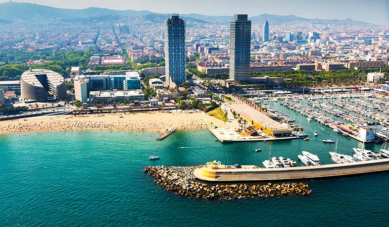 barcelona helicopter view