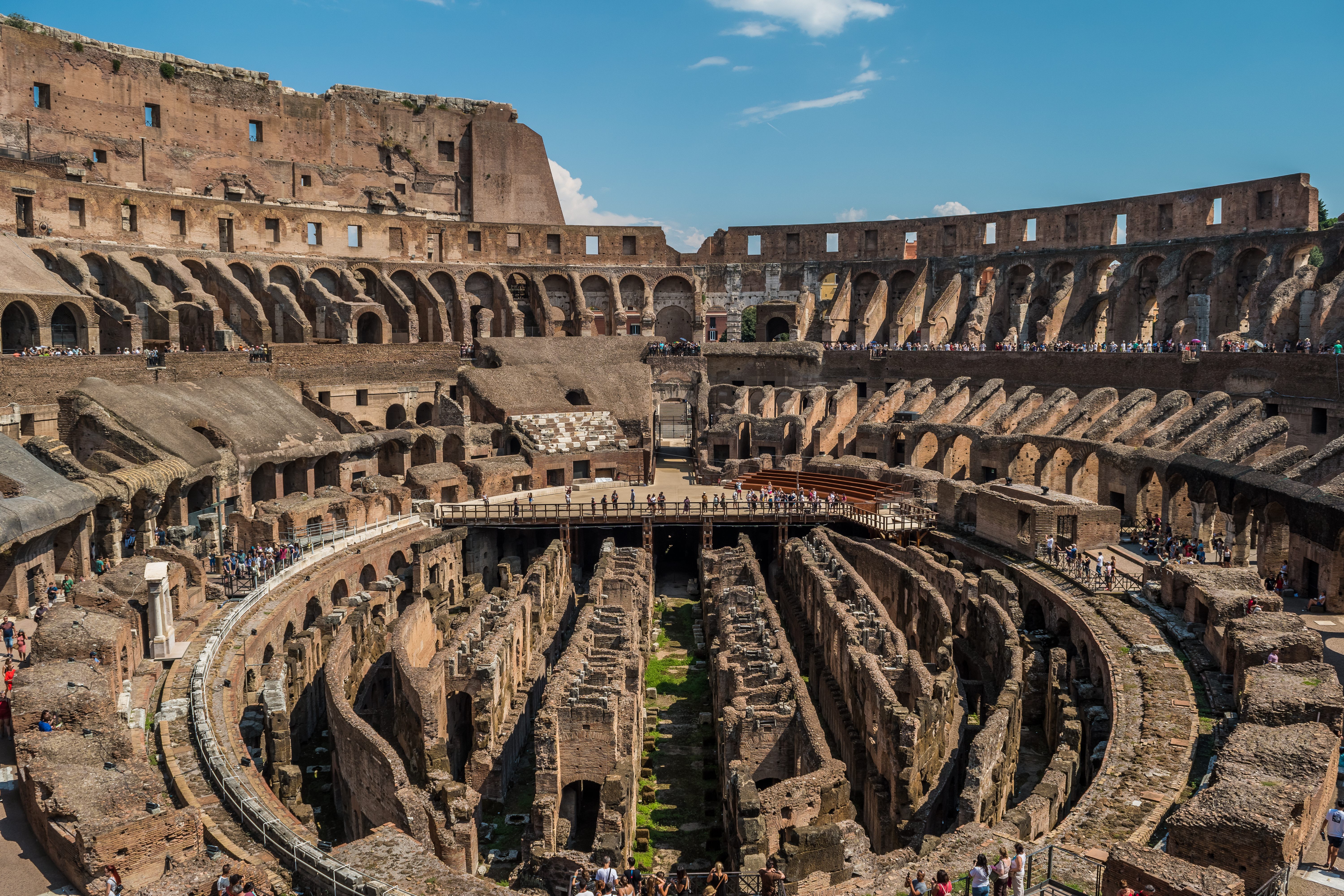 Inside of the Colosseum in Rome, Italy