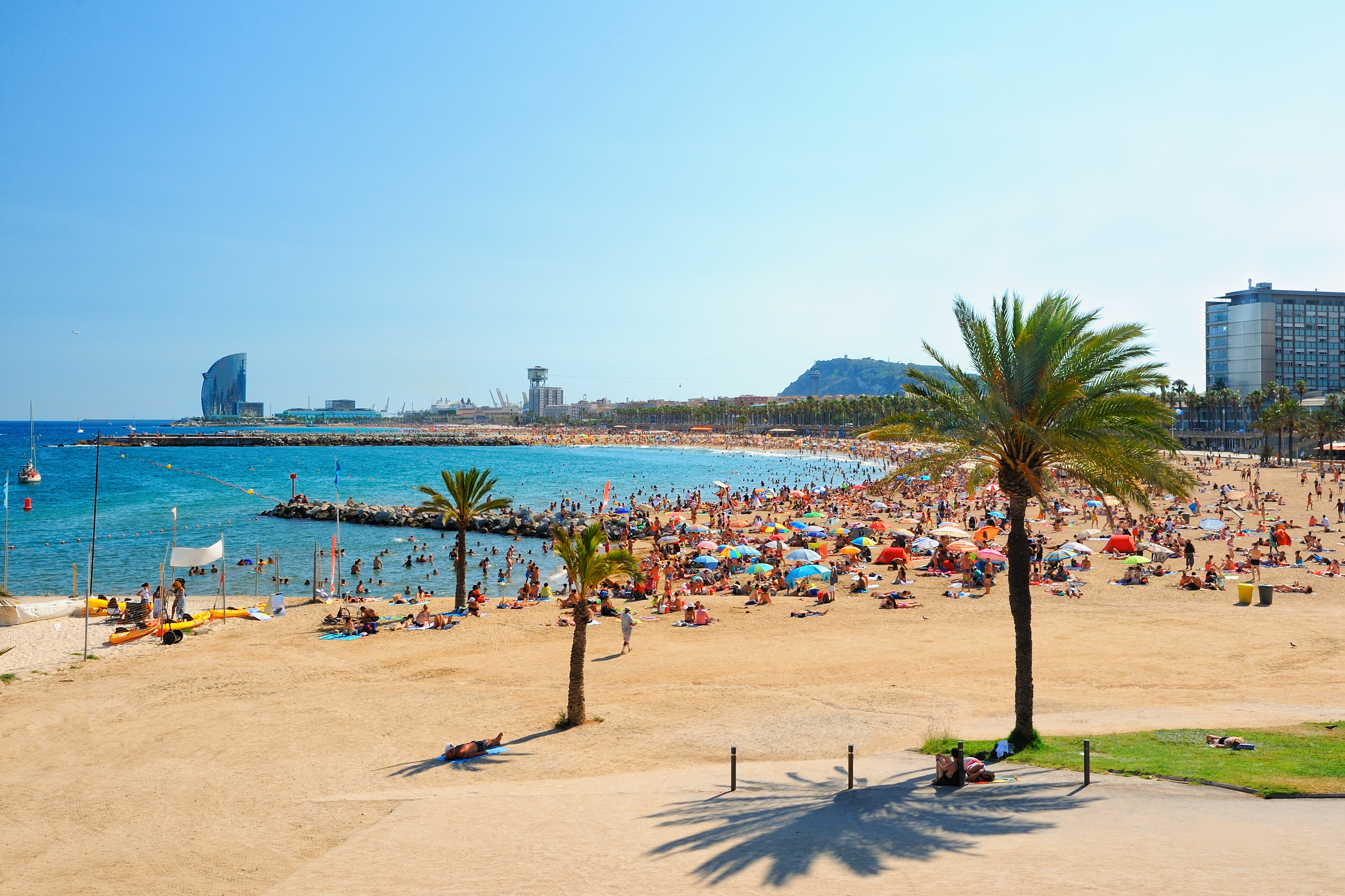 Barceloneta Beach in Barcelona, Spain