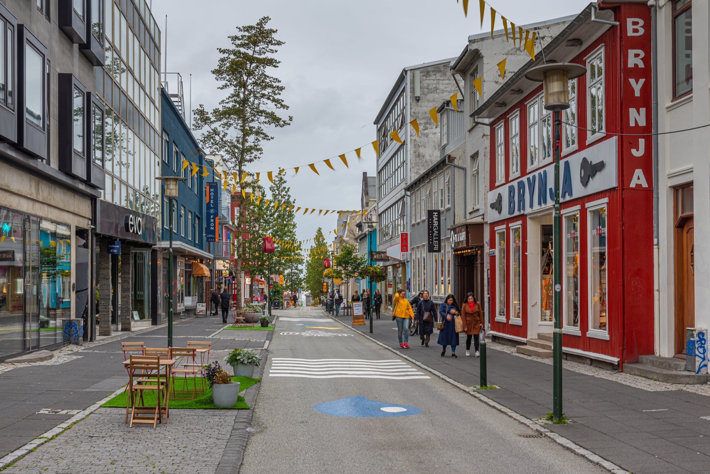 Laugavegur Street in Reykjavik, Iceland