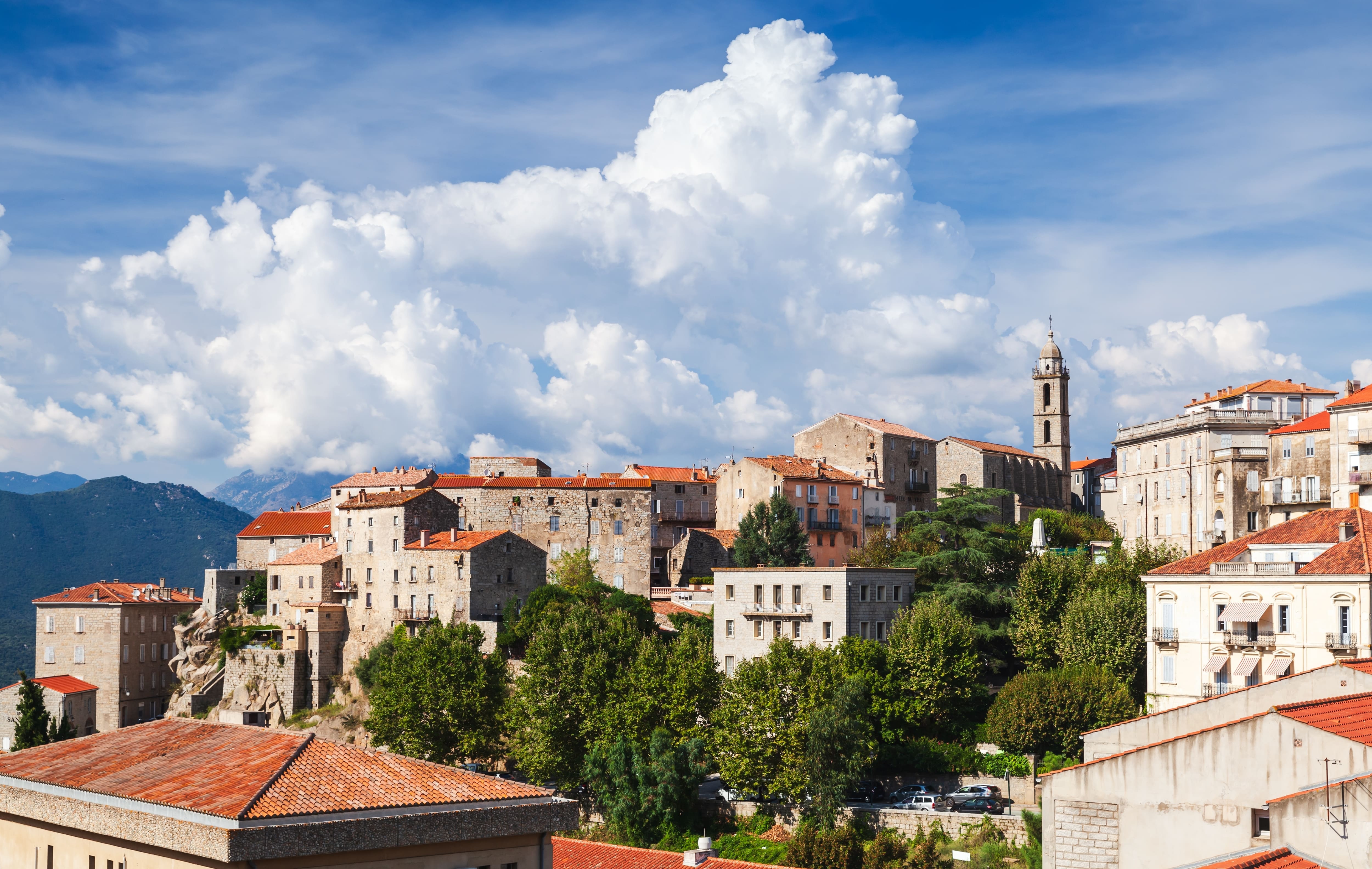 Town in Corsica on a sunny day, France