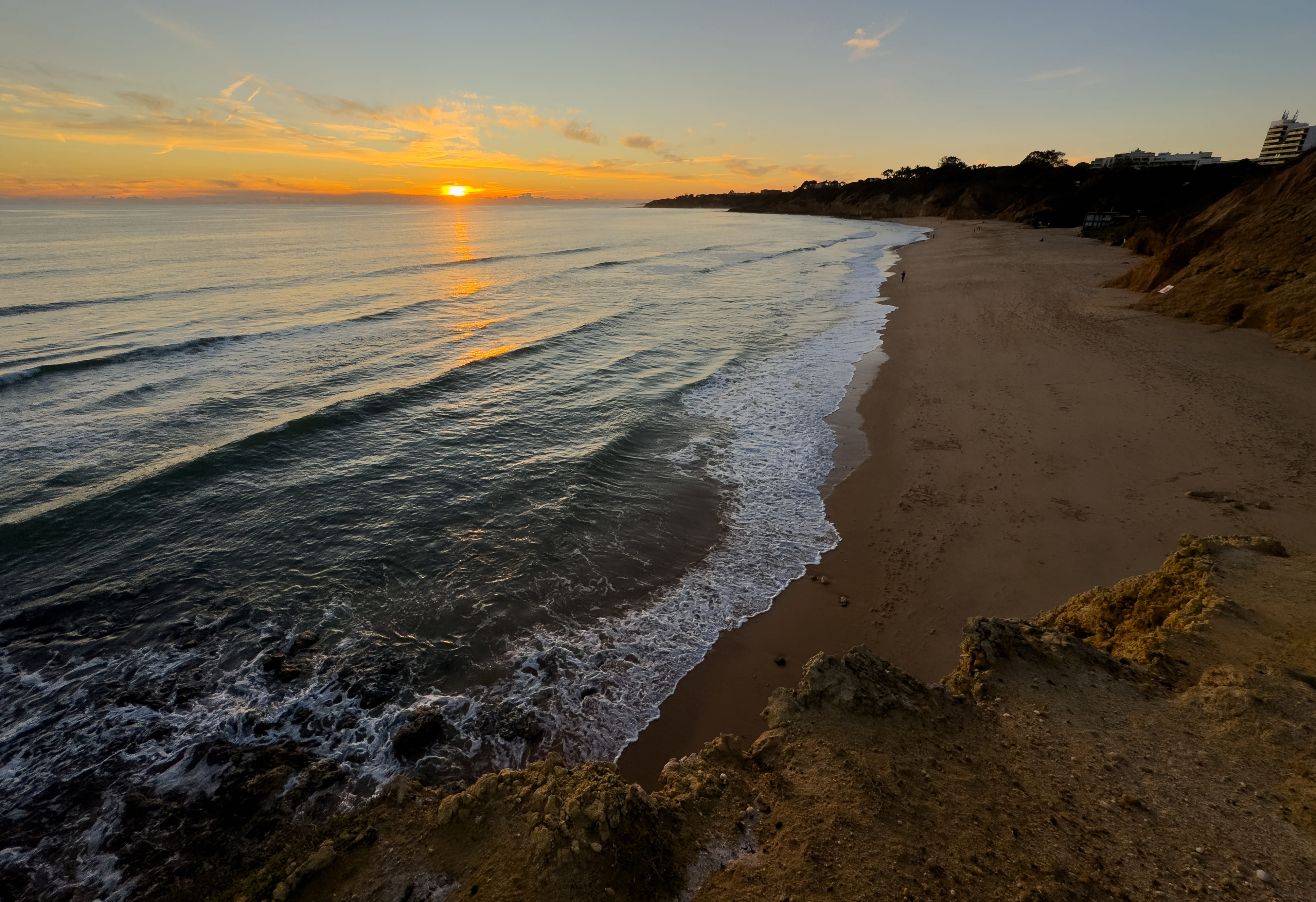 Sunset on a beach in Portugal