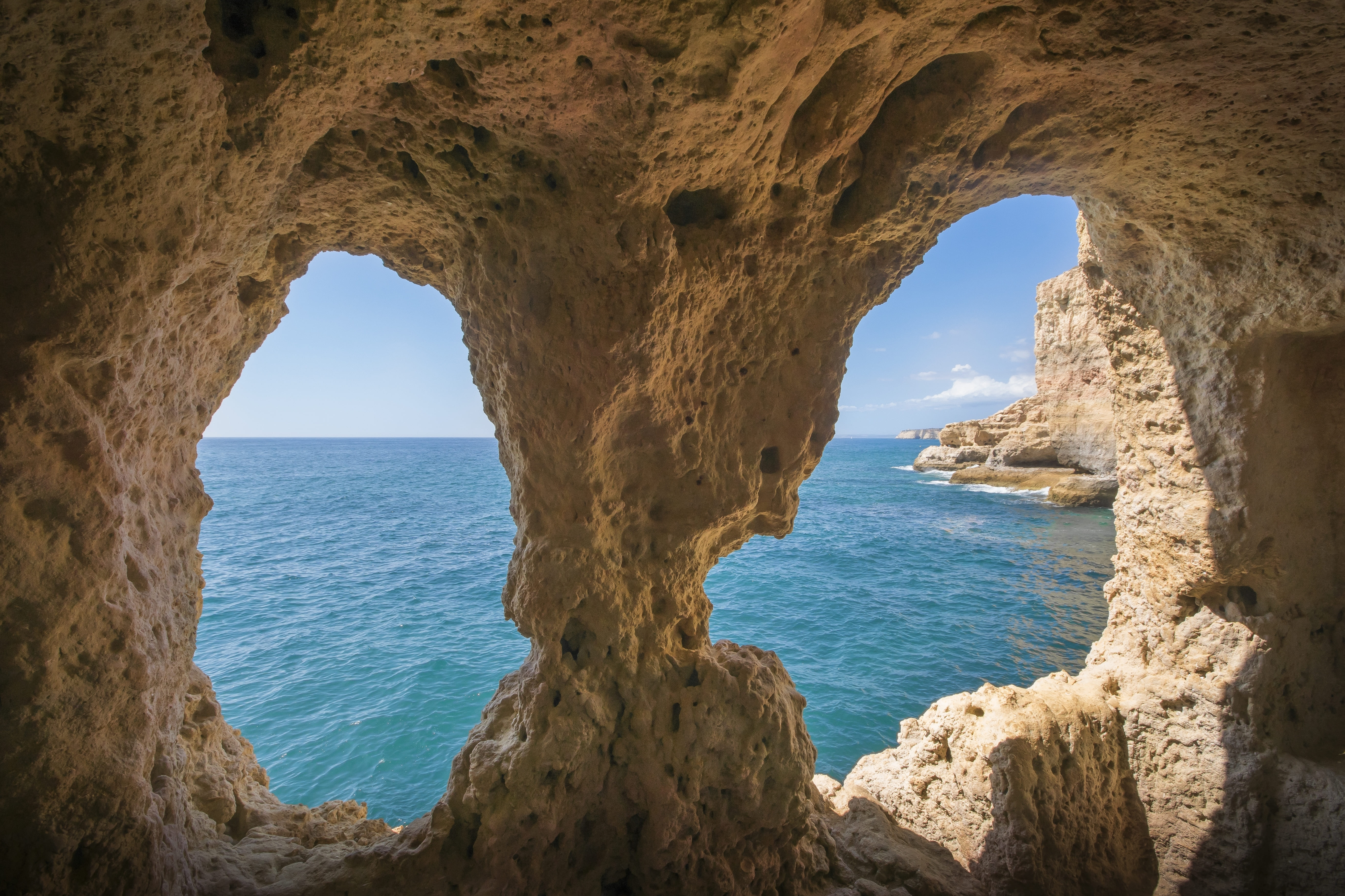 Caves in the Algarve in summer in portugal