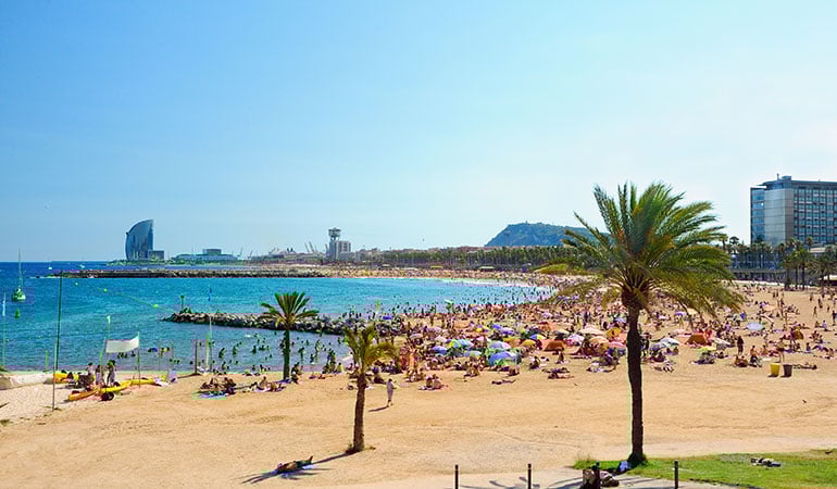 barcelona rooftop terrace hotel 54 barceloneta