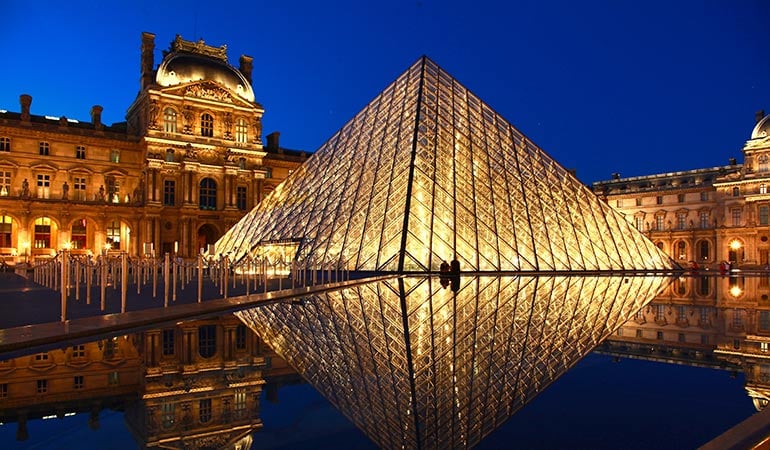 The Louvre Paris At Night