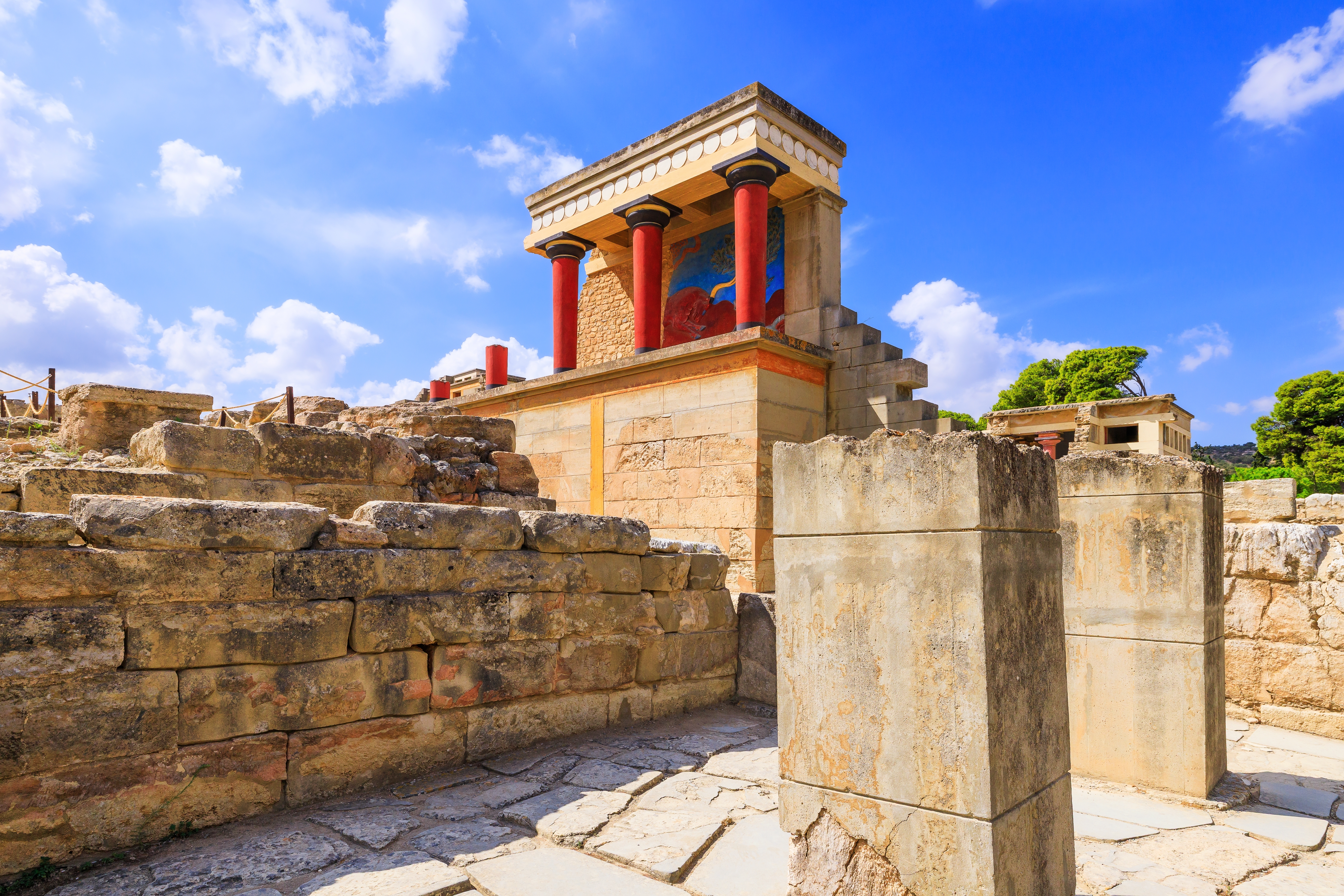 Ruins of the Minoan palace at Knossos on Crete