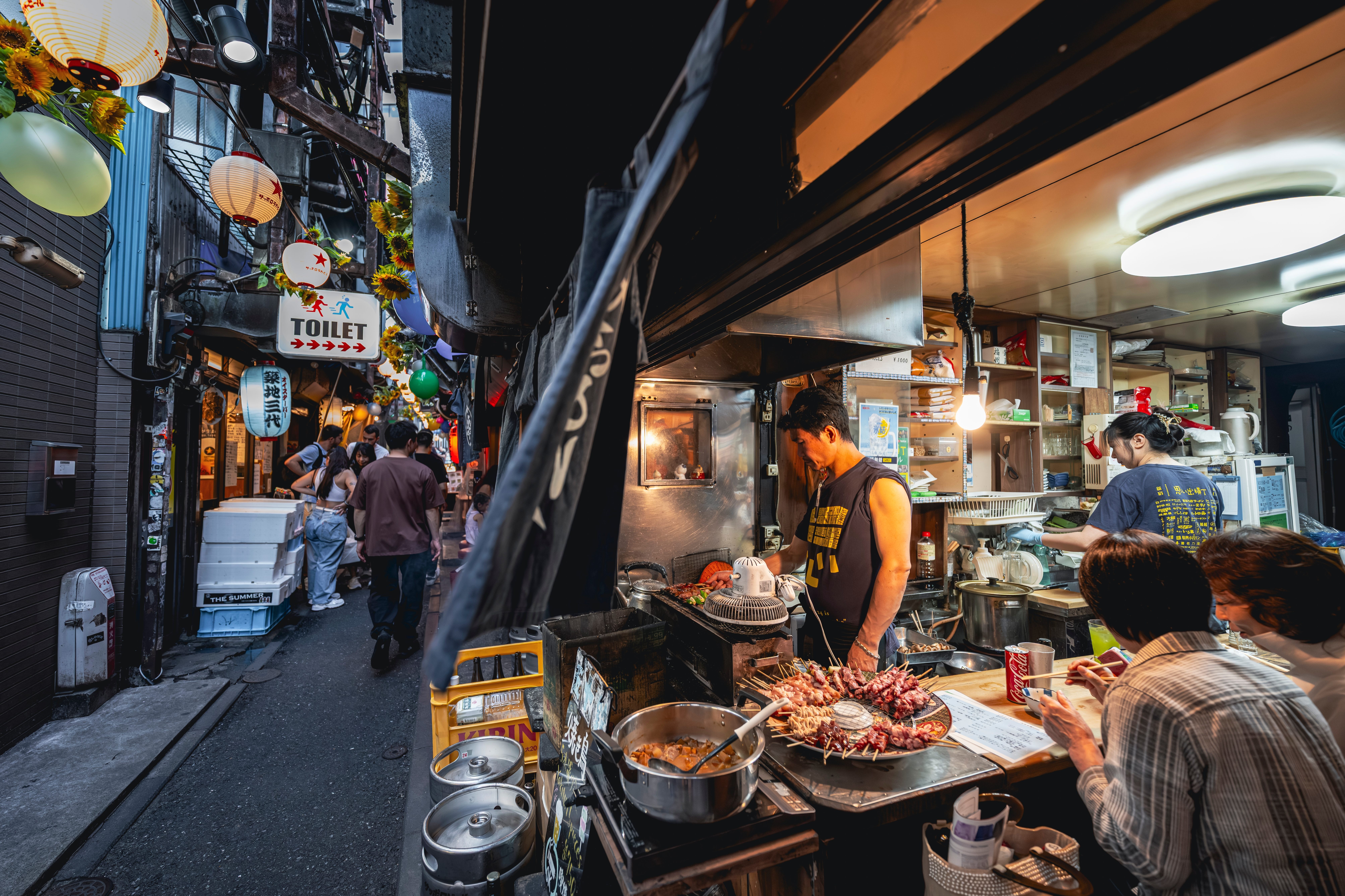 Street food vendor in Tokyo, Japan