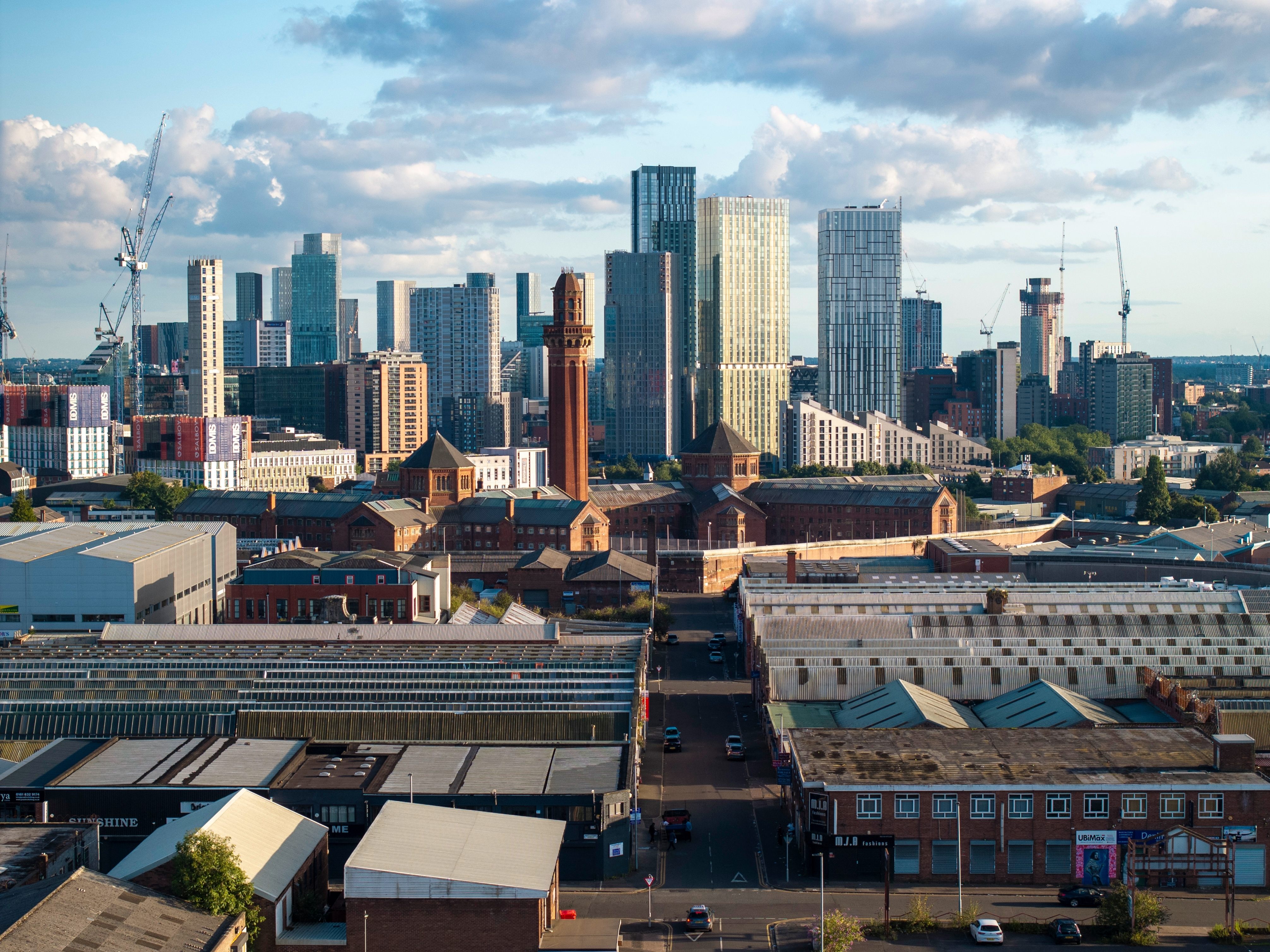 Skyscraper skyline of Manchester, England