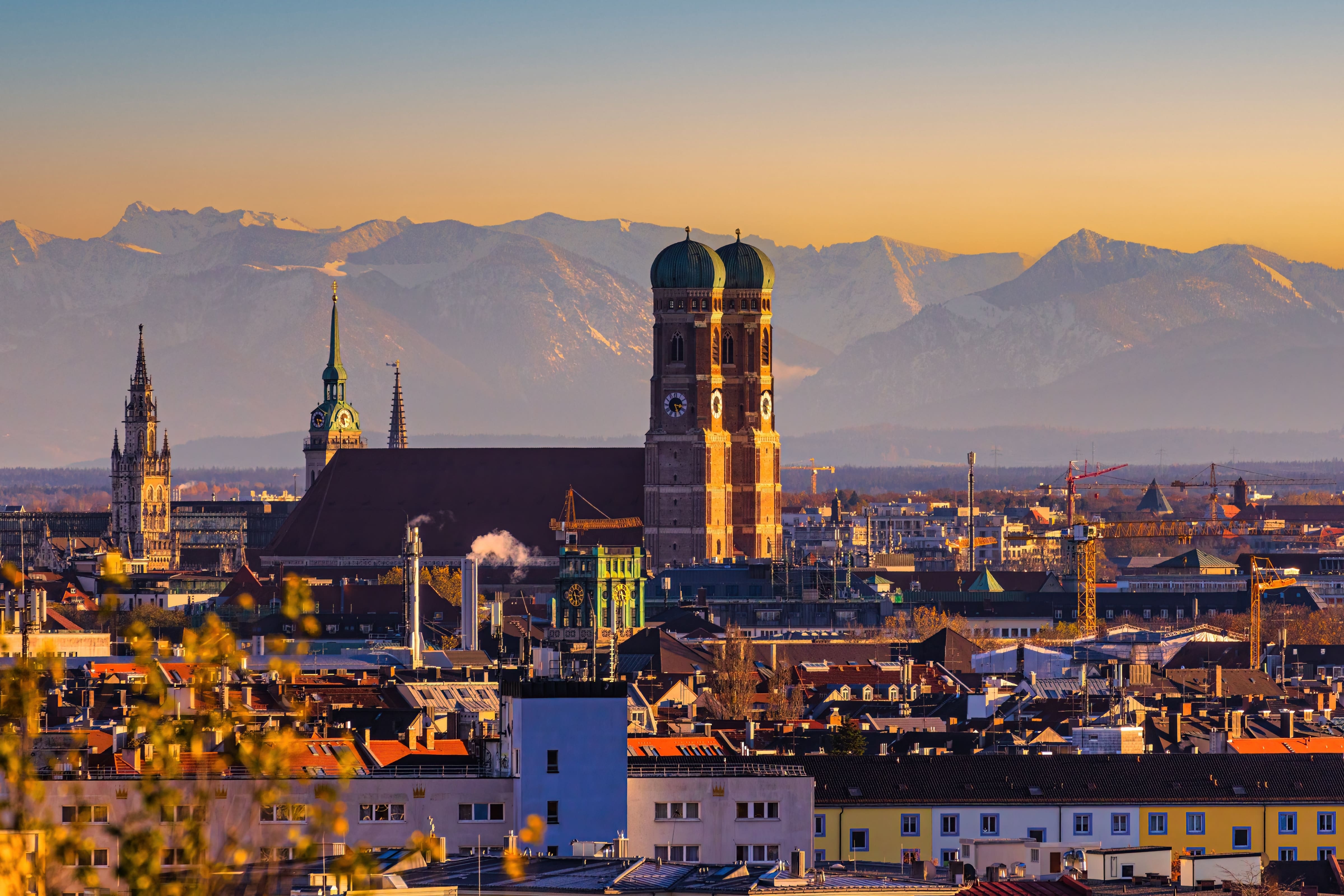 Munich skyline at dusk