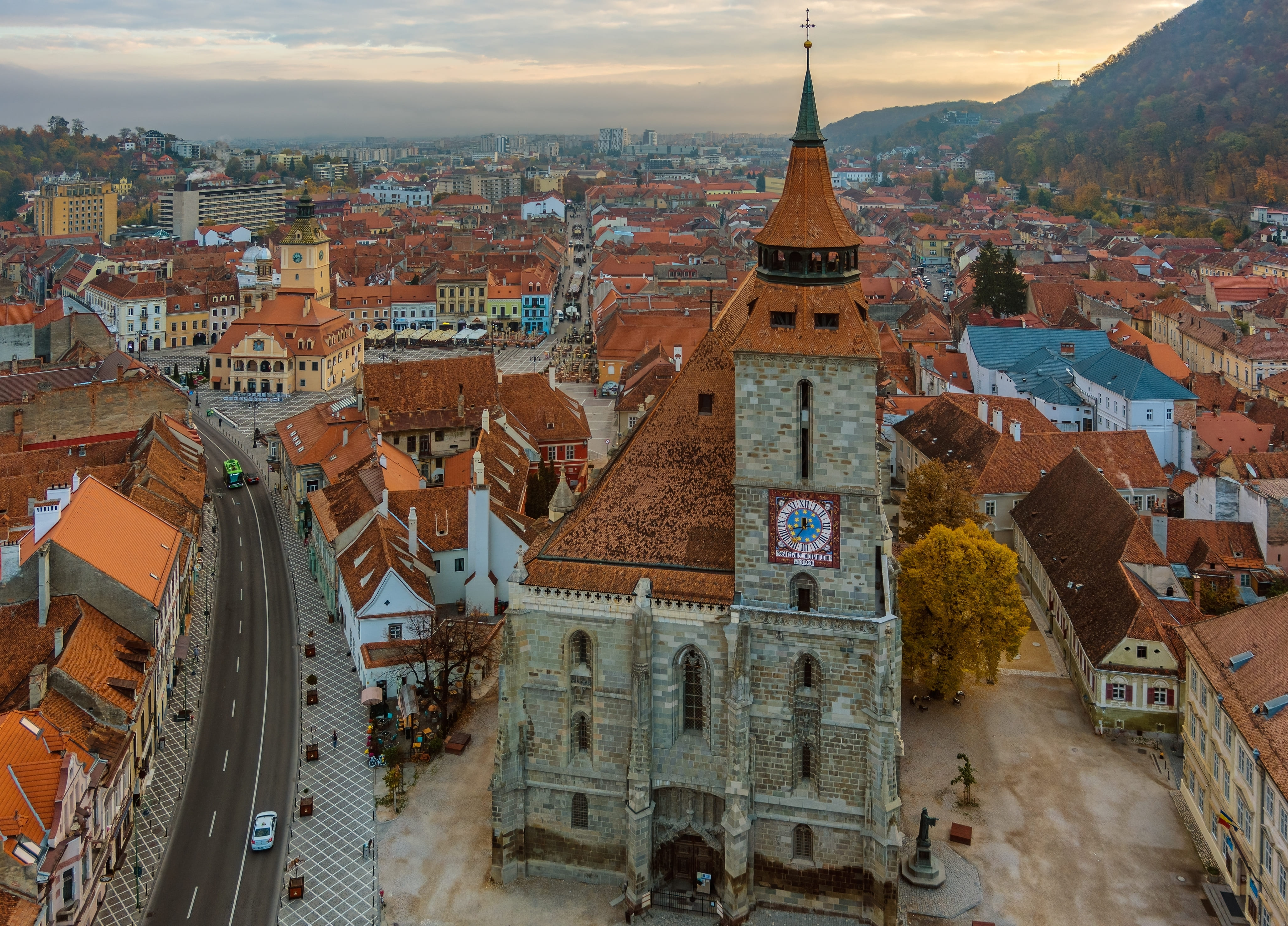 Aerial view of Brasov, Romania