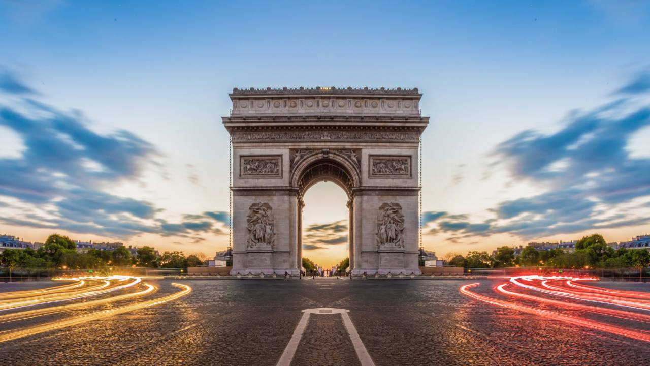 Paris, Champs-Elysees at night