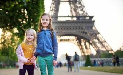 Eiffel Tower young visitors