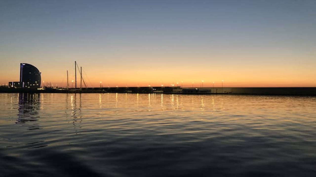 Sunset on a catamaran