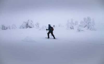 SNOWSHOEING The white walk